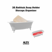3d bathtub soap holder dish organizer print model in bathroom 3dexport soaptray tub 3d print model - Mito3D