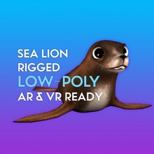 3d cartoon sea lion - rigged low-poly model in aquatic 3dexport sealion seal underwater water creature animal maya activate entertainment critter cheap texture 3d print model - Mito3D