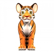 3d Karikatur Tiger Jungtier Tiere wild Kinder Baby Wald 3dmodel Zoo 3dtiger Tigerjunges Tigerfamilie Katze Animation Natur 3d print model - Mito3D