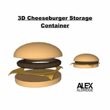 3d cheeseburger depolama konteyner Bedava burger Hamburger 3d print model - Mito3D