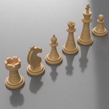 3d scacchi pezzi stampa modello in tavola giochi 3dexport gioco pedone torre cavaliere vescovo regina re ajedrz piezas penna caballo alfil rey abilità 3d print model - Mito3D