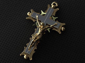 3d de la croix-stl modèle bijoux pendentif- stl -de l'or 3d print model - Mito3D
