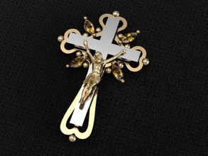 3d de la croix-stl croix modèle bijoux pendentif- stl -de l'or 3d print model - Mito3D