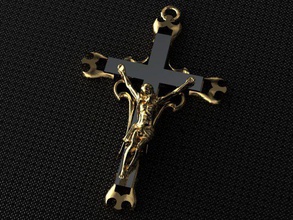 3d de la croix-stl modèle bijoux pendentif- stl -de l'or 3d print model - Mito3D