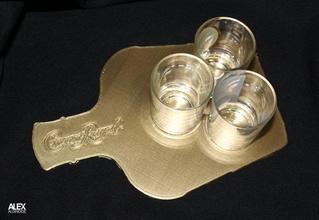 3d corona royal disparo vaso beber servicio bandeja impresión modelo in 3dexport chupito real 3d print model - Mito3D