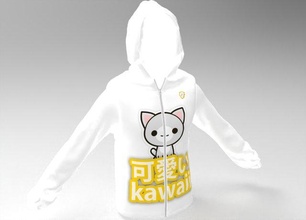 3d cute hoodie shirt model in clothing 3dexport clothes cloth character human body furniture vehicle sword car poly stylized food animal tree anime 3d print model - Mito3D