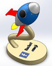 3d facebook rocket emoji space science instagram model solidworks sci-fi air 3d print model - Mito3D