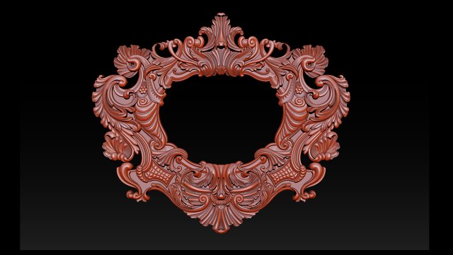 3d frame - wood carving stl model cnc router print in furniture 3dexport mirror classic vintage rococo classical ornament decoration picture deco architectural details luxury zbrush 3dsmax 3D print model - Mito3D