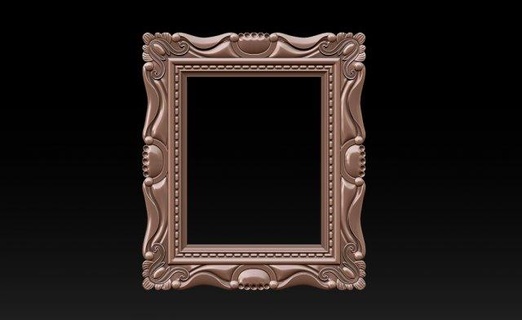 3d frame - wood carving stl model cnc router furniture mirror classic pattern vintage antique silver baroque modern renaissance bedroom reflection rococo classical misc ornament decoration pictureframe acccesory 3d print model - Mito3D