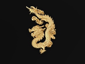 3d d'oro drago squillare pendente orologio stampa modello in 3dexport oro fortunato lusso fascino 3dm donne uomini arredamento 3d print model - Mito3D