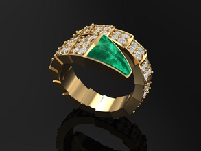 3d golden snake ring gold 3dm lovely precious engagament jewelry gem fashion clothing jewel 3d print model - Mito3D