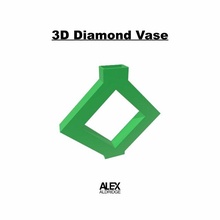 3d hohl Diamant Vase Vasen vase mode 3d print model - Mito3D