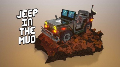 3d militare jeep fango voxel arte isometrico 3drender render illustrazione fantasia voxelart pixel pixelart gioco risorsa unità irreale poli camera interni edificio 3d print model - Mito3D