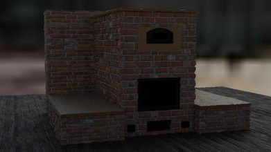3d modelo tijolo fogão assar calor Vila madeira humano ferro realista aquecimento 3d print model - Mito3D