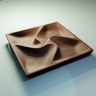 3d Modell stl Datei Portion tray 1 cnc Gravur Maschine Küche Essen Dateien Holz Teller Carving Tablett Drucken dekorativ Schüssel Router 3d print model - Mito3D