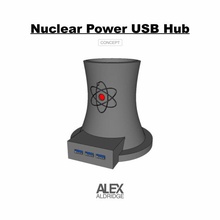 3d nükleer güç USB hub Bedava 3d print model - Mito3D