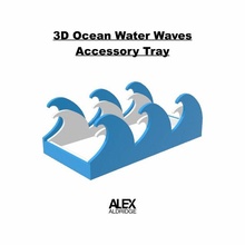 3d ocean water waves accessory tray print model in 3dexport wave organizer lake 3d print model - Mito3D