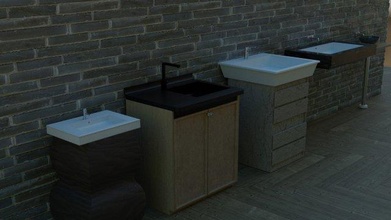 3d pack of washbasins sinks interior model in cookware tools 3dexport sink wash basin marble sewerage washing hands face house apartament lodging bath restroom water locker bathroom 3d print model - Mito3D