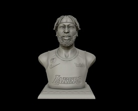 3d portrait Anthony Davis finales impression modèle basketball nba 3D Impression lakers losangeles panier sport équipe art sculptures 3d print model - Mito3D