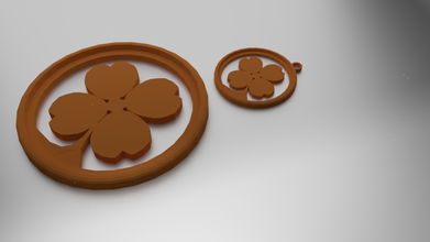 3d print glass coaster 4 leaf clover pendant model in pendants 3dexport jewelry cup liquor 3d print model - Mito3D