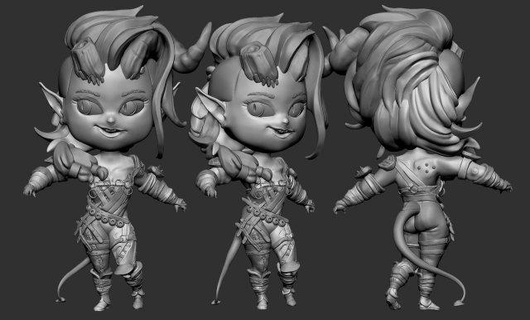 3d impresión karlax chibi escultura chib karla stl 3dprint juego divertido estilizado lindo personaje mango niña 3d print model - Mito3D