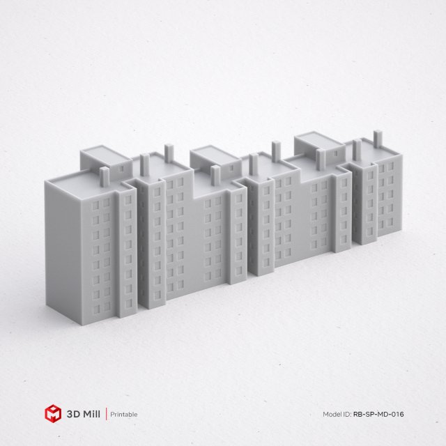 3d drucken miniatur gebäude rb sp md 016 modell architektur 3dexport druckbar haus stadt städtisch stl 3dprint 3dmodel struktur window industriell außen modular 3dasset tür straße miniaturen 3D print model - Mito3D