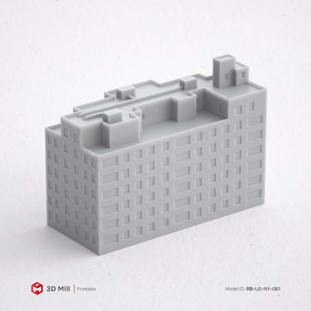 3d impresión miniatura edificio rb us ny 061 imprimible modelo arquitectura casa ciudad urbano stl 3dprint 3dmodel estructura ventana industrial exterior modular 3dasset puerta calle miniaturas 3D print model - Mito3D