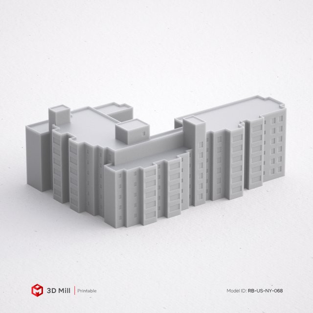 3d impresión miniatura edificio rb us ny 068 imprimible modelo arquitectura casa ciudad urbano stl 3dprint 3dmodel estructura ventana industrial exterior modular 3dasset puerta calle miniaturas 3D print model - Mito3D