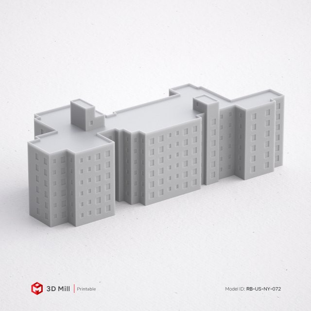 3d impresión miniatura edificio rb us ny 072 imprimible modelo arquitectura casa ciudad urbano stl 3dprint 3dmodel estructura ventana industrial exterior modular 3dasset puerta calle miniaturas 3D print model - Mito3D