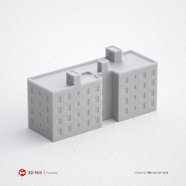 3d impressão miniatura construção rb us ny 074 imprimível modelo arquitetura casa cidade urbano stl 3dprint 3dmodel estrutura janela industrial exterior modular 3dasset porta rua miniaturas 3D print model - Mito3D