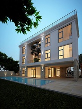 Impression 3d villa 001 t de la méditerranée l'architecture nuit construction structure résidence maison 3d print model - Mito3D