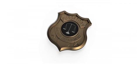 3d printable badge purgatory sheriff department symbol logo emblem movie print toy 3d print model - Mito3D