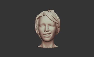 3d imprimível fêmea corpo cara 02 impressão modelo in mulher 3dexport anatomia pose realista menina humano personagem escultura arte figura 3d print model - Mito3D