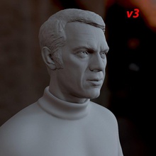 3d stampabile modello steve mcqueen obj stl il busto hollywood attore celebrità download 3d print model - Mito3D