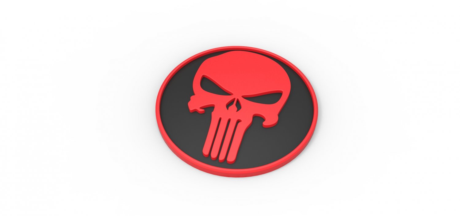 3d-druckbare punisher-emblem punisher marvel comics symbol logo emblem Film drucken bedruckbar ist - Spielzeug 3D print model - Mito3D