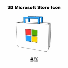 3d imprimé Microsoft boutique icône libre logo 3d print model - Mito3D