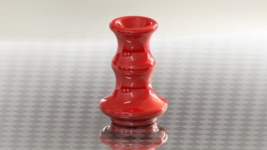 3d printed red vase flower pot - stl files print model in 3dexport printer design 3d print model - Mito3D