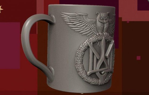 3d printer cup logo ukrainian army kitchen dining model army- 3d print model - Mito3D