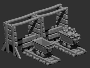 3d printing props print model in 3dexport dungeon cart wagon rail 3d print model - Mito3D
