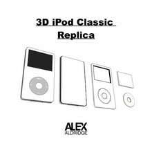 3d retro iPod clásico réplica manzana reproductor música apuntalar 3d print model - Mito3D