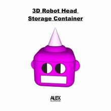 3d robot cabeza almacenamiento envase gratis robótico robotra caja almacenaje 3d print model - Mito3D