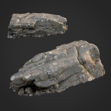3d scanned nature stone 029 model in environment 3dexport ground cliff obj max vray v-ray asset exterior element scan displace retopo rock landscape 3d print model - Mito3D