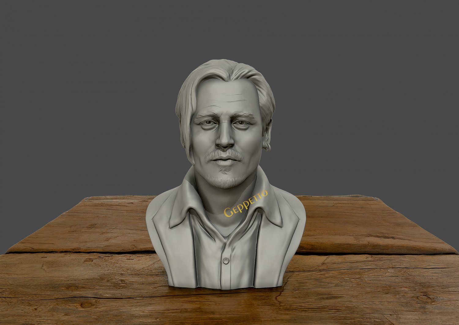 3d skulptur of johnny depp druckbar modell drucken 3dexport figuren kopf miniaturen statue 3D print model - Mito3D