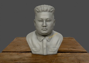 3d sculpture kim jong un print model art bust dictator head human korea people politition sculptures statue 3d print model - Mito3D