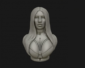 3d scultura of nicki minaj pronto to stampa modello in 3dexport fallimento donna cantante rap statua ritratto testa arte sculture 3d print model - Mito3D