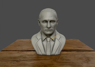 3d heykel vladimir putin yazıcı modeli yazdırılabilir model sanat heykeller 3d print model - Mito3D