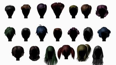 3d stylized hair factory poly cartoon anime head woman female blonde brunette red beautiful people wig character gameready adult style pack 3d print model - Mito3D