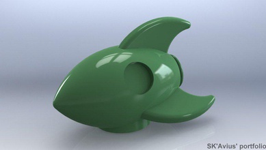 3d jouets fusée de voiture des avions coque papillon solidworks skavius portefeuille jouet réfrigérateur-aimant L'impression amusant la shell le 3d print model - Mito3D
