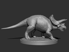3d tricératops impression modèle in figurines 3dexport lézard dinosaure préhistorique sauvage nature végétarien herbivore klaxon reptile monstre créature 3d print model - Mito3D