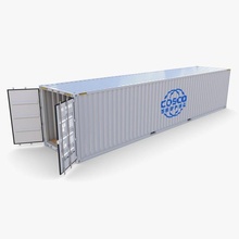 40ft livraison récipient porte conteneurs v2 cargaison pied mer boîte industriel navire Caisse intérieur quai 3d print model - Mito3D
